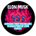 Elon's Tax $ Deep Fakes (Eye Assault) 2in Circle Sticker