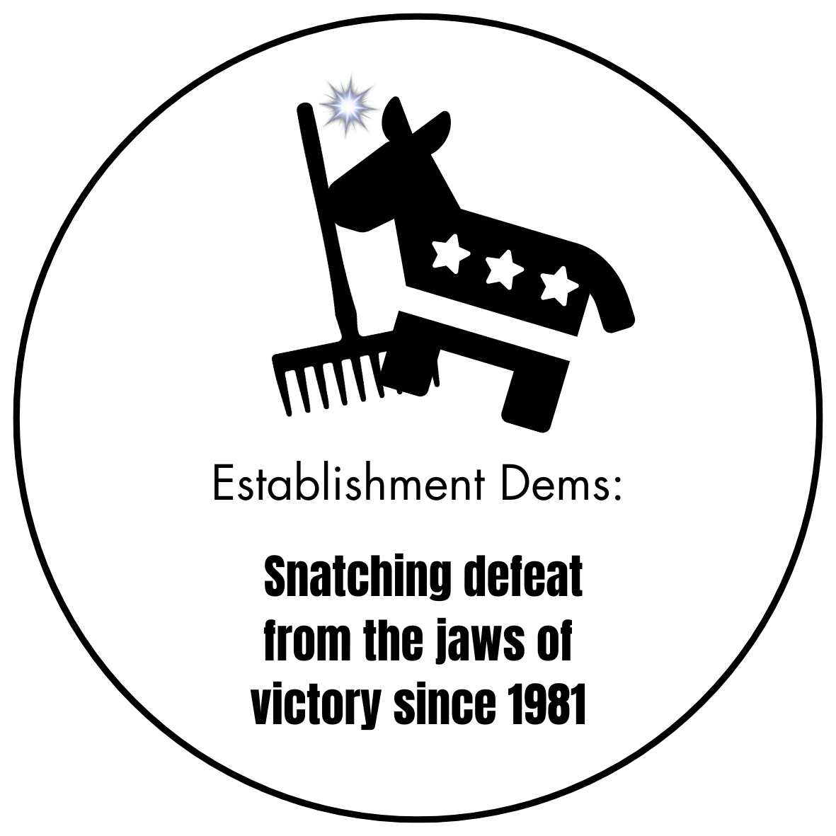 Establishment Dems: Snatching Defeat (Dirty Truth) 2in Sticker